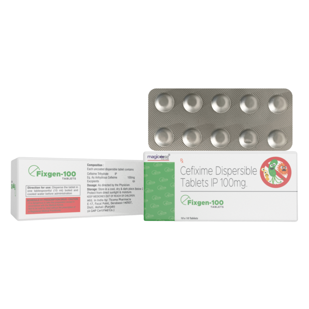 FIXGEN-100 Tablet | Cefixime 100 mg Dispersible Tablet