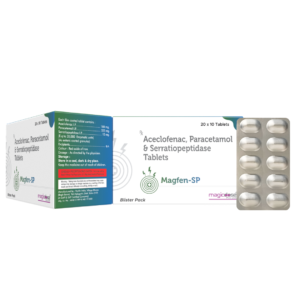 MAGFEN-SP TAB | Aceclofenac, Paracetamol & Serratiopeptidase