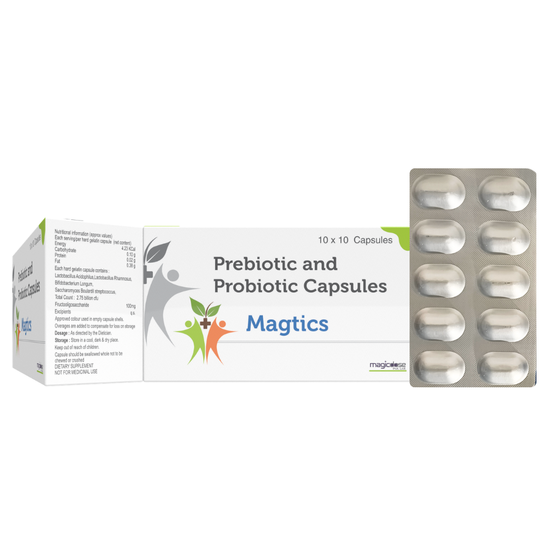 MAGTICS Capsule | Prebiotics & Probiotics for Gut Health