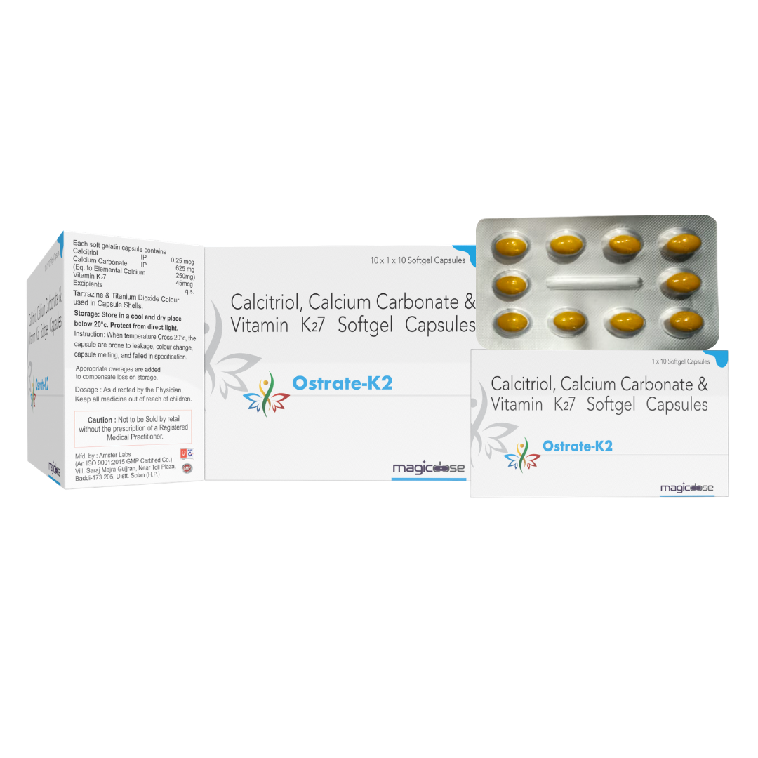 OSTRATE-K2 Capsule | Calcitriol + Calcium + Vitamin K2